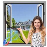 Magnetic Window Screen, Adjustable DIY 59x71in Win