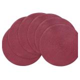 Floroom 15 Inch Round Braided Placemats Set of 6,