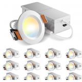 $117 Amico - 12 Pack 2 Inch 5CCT Canless Recessed