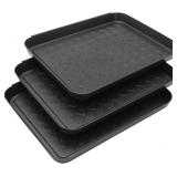 4 Pack Home Boot Tray Black Rubber Shoe Tray Mat f