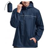 Rain Jacket Men Waterproof Windbreaker Packable Li