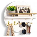 Key Holder for Wall Decorative with Shelf and Hook
