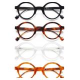 Retro Round Reading Glasses for Women/Men, 4 Pack