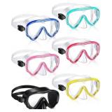 6 Pcs Kids Snorkel Swim Mask Tempered Glass Scuba