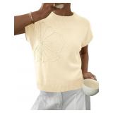 Saodimallsu Womens Short Sleeve Sweater Trendy Flo