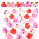 24 Pcs Valentine Ducks Rubber Ducks in Bulk 2 Inch