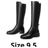 vivianly Women's Knee-High Boots, Faux Leather Ela