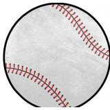 Pardick Baseball Rug Round 3ft Circle American Spo