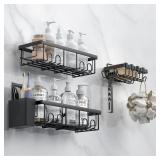 AceMining Shower Caddy, 3 Pack Black Shower Storag