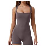 QINSEN Womens Strappy Square Neck Tank Top Tummy C
