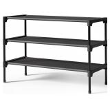 Kitsure Shoe Rack - Non-Woven Shelf, Black