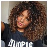 YEAME Curly Wigs for Black Women - Curly Afro Wig