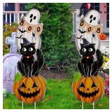 Halloween Yard Decorations, Black Cat and Pumpkin