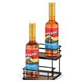 THYGIFTREE 4 Bottle Syrup Rack Organizer, Matte Bl