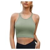 Marvmys Women Sports Bra Cropped Workout Top Remov