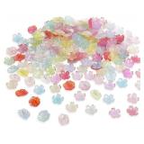 400pcs Acrylic Flower Beads, Mixed Color Floral Sp