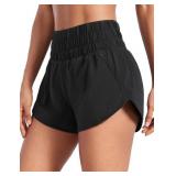 CRZ YOGA High Waisted Dolphin Running Shorts for W