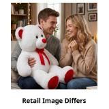 HugFun 44' White and Red Teddy Bear