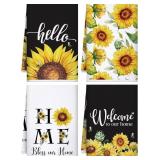 Bencailor 4 Pack Sunflower Kitchen Towels, Hello W