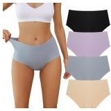 Seamless High Waisted Underwear for Women Cheeky N