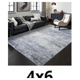 Toneed Abstract Area Rug Modern Washable Rug Non S