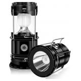 DIBMS 2-Pack Solar Camping Lantern, Collapsible LE