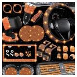 NBTEPEM 27 PCs Orange Bling Car Accessories Set fo