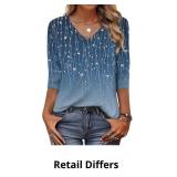 Zeagoo Womens 3/4 Length Sleeve Tunic Tops Casual