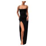 PRIMODA Women's Spaghetti Strap Backless Thigh-hig