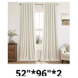 MIULEE Linen 100% Blackout Curtains 96 Inch Long 2