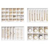 Velvet Jewelry Drawer Organizer Trays   White Stac