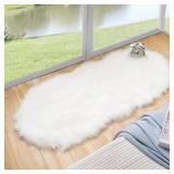 ORINOVA White Faux Sheepskin Fuzzy Fur Rugs for Be