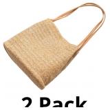 VALICLUD Knitted Straw Handmade Bag Women Bucket T