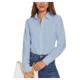YAMANMAN Women Button Down Dress Shirts Long Sleev