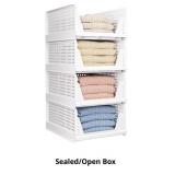 4 Pack Folding Closet Organizers Storage Box, Stac