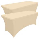 Smiry 2 Pack Spandex Table Cloth 8FT, Elastic Fitt