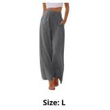 NEWCOSPLAY Women's Linen Pants Wide Leg Summer Pal