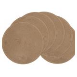 SHACOS Round Braided Placemats Set of 6 Washable C