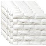 3D Wall Panels Peel and Stick 11PCS White Foam Bri