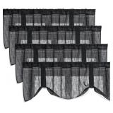 Home Queen Linen Look Tie Up Valance Curtain, Burl