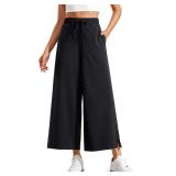 CRZ YOGA Lightweight Wide Leg Cropped Pants for Wo