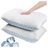 Memory Foam Pillows Queen Size Set of 2, Adjustabl