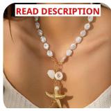 Starfish Necklace for Women Gold Seashell Starfish