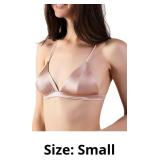 Wireless Real Mulberry Silk Satin Triangle Bralett