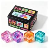 4Pack Fidget Toys Squishy Stress Cube, Ice Cube Se