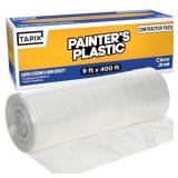 Painter's Plastic Film, 400' Length x 9' Width Hig