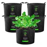 VIVOSUN 5-Pack 20 Gallons Grow Bags Heavy Duty Thi