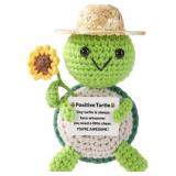 TOYMIS Positive Turtle, Cute Straw Hat Sunflower C