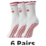 Bestag Cute Embroidery 3 Pairs Pilates Socks with