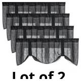 Home Queen Linen Look Tie Up Valance Curtain, Burl